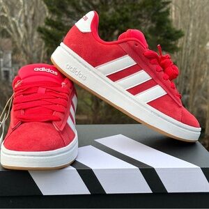 Adidas Grand Court Alpha 00s Red Low Casual Sneaker Womens 7 Youth GS 5.5Y NEW